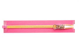 #7 Nylon zipper with gold teeth.open end.auto lock slider 